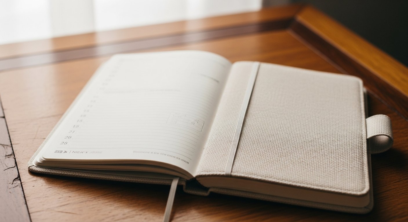 Carnet Leuchtturm 1917 A5 ouvert sur une table