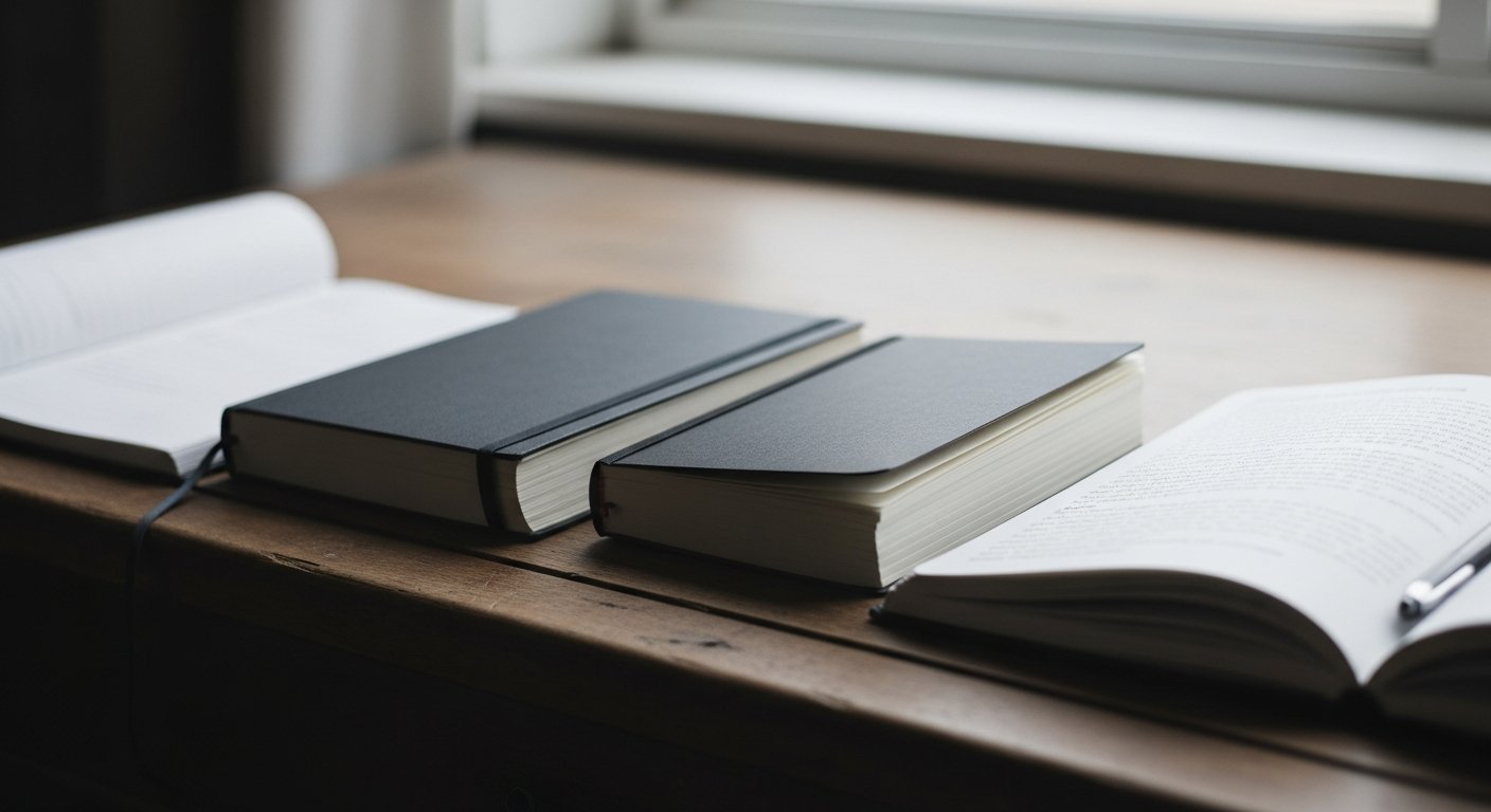 Plusieurs carnets de tailles différentes empilés