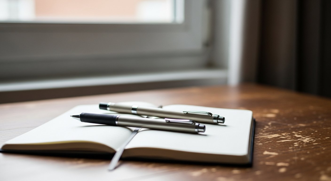 Un stylo plume Lamy et un stylo plume Pilot posés sur une page de carnet
