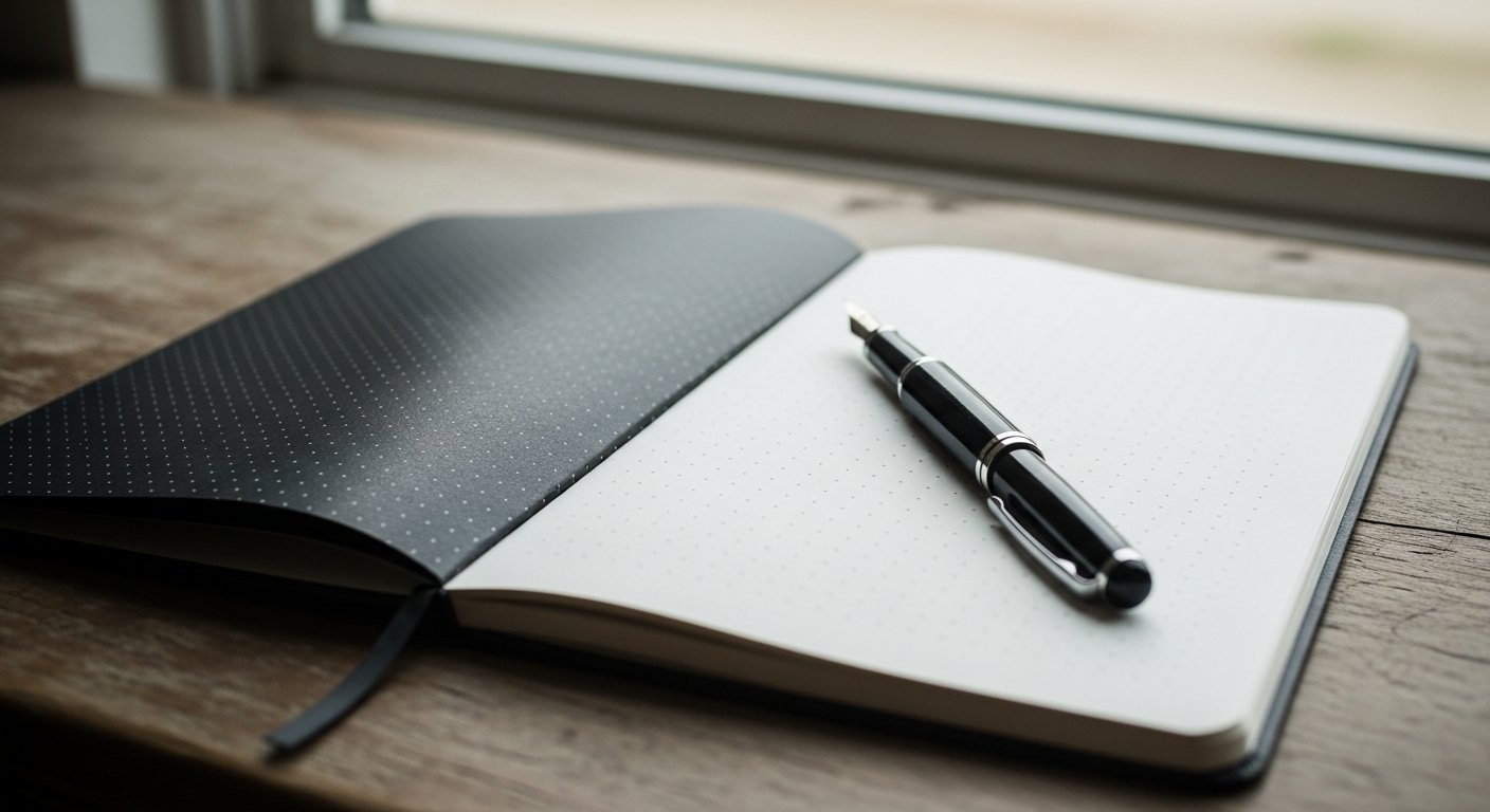 Carnet Collins Legacy en cuir ouvert